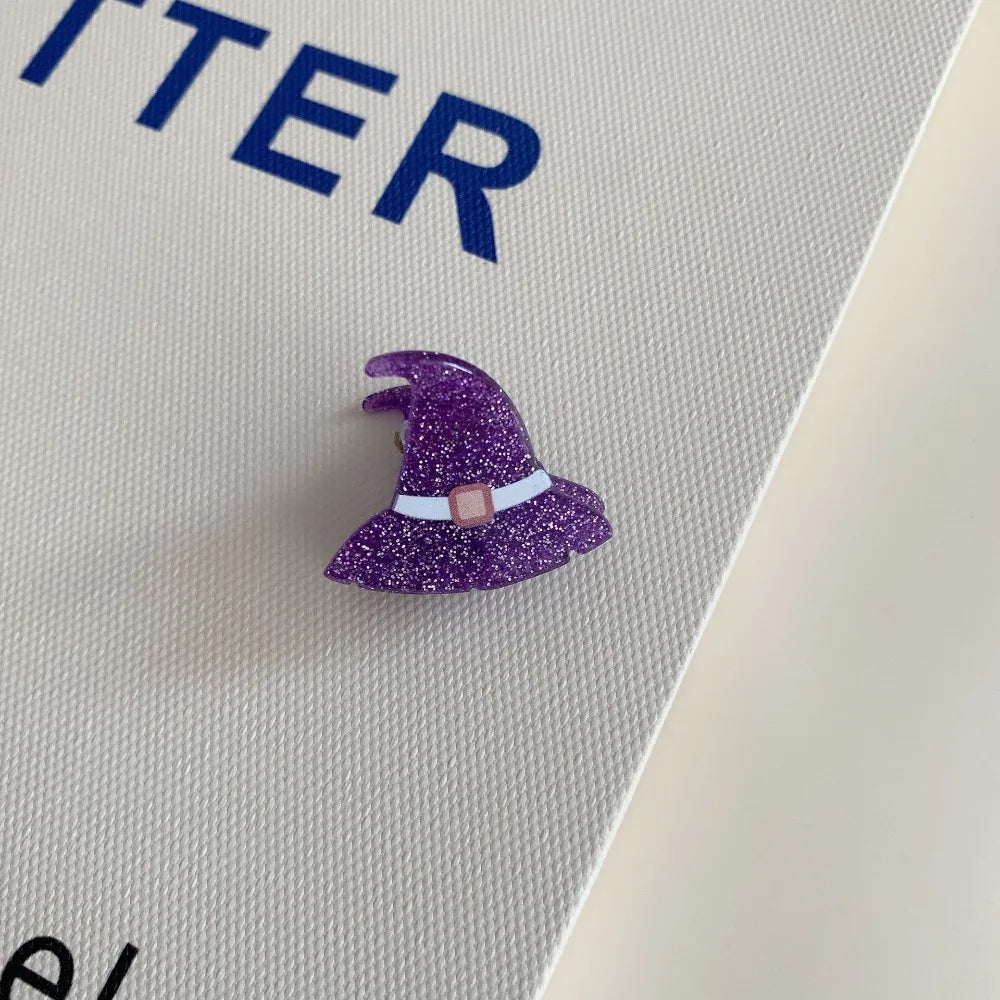 Fashion Creative Small Bat Pumpkin Shape Hairpin Halloween Festive Hair Clip Children Girl Four Seasons Party Headwear