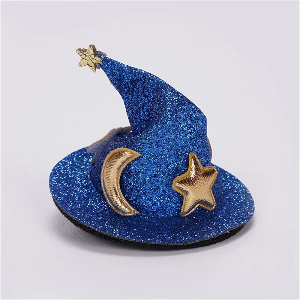 1Pc Cute Children Glitter Halloween Hairpins Mini Witch Hat Hair Clips Party Festival Headdress Halloween Cosplay Costume Props