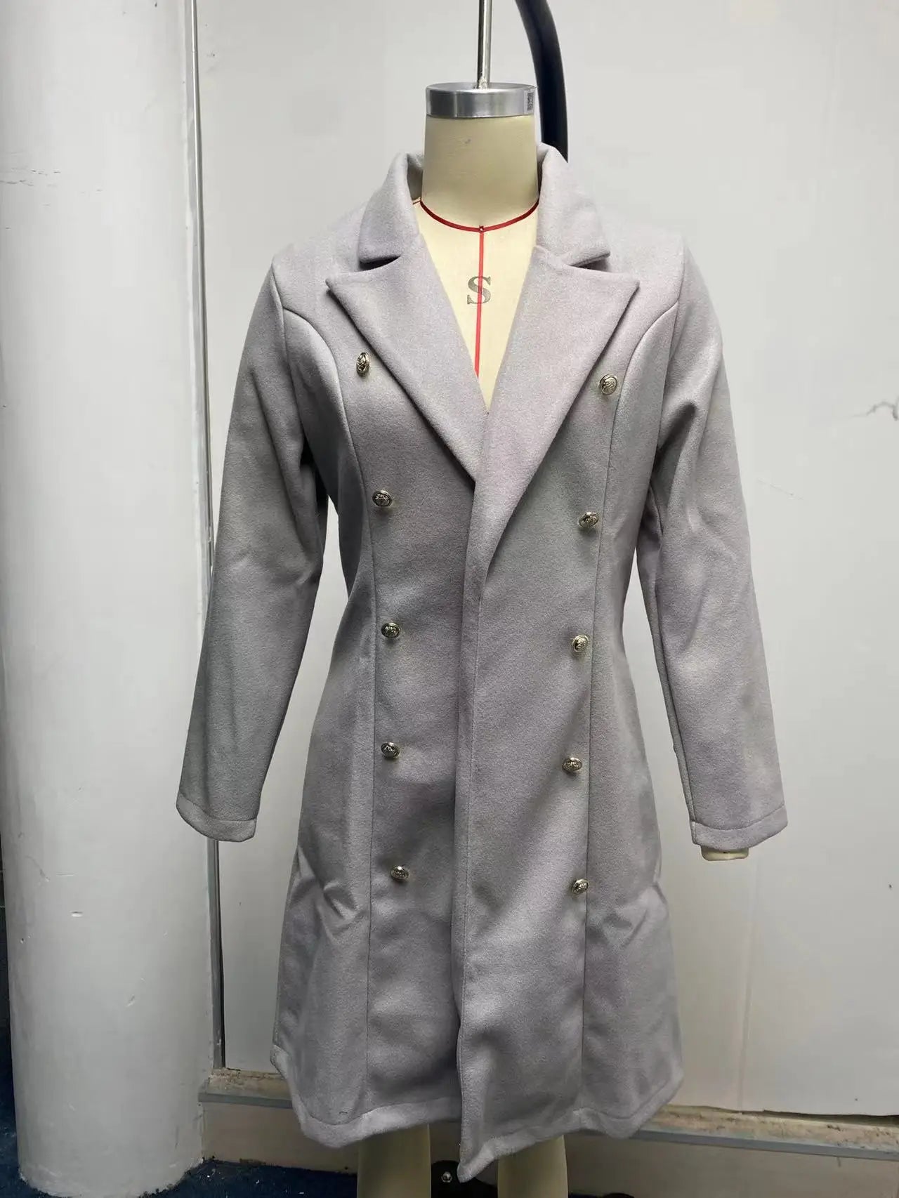 Autumn and Winter Women's Wear Versatile New Europe and America Autumn and Winter Long sleeved Double breasted Woolen Coat Coat