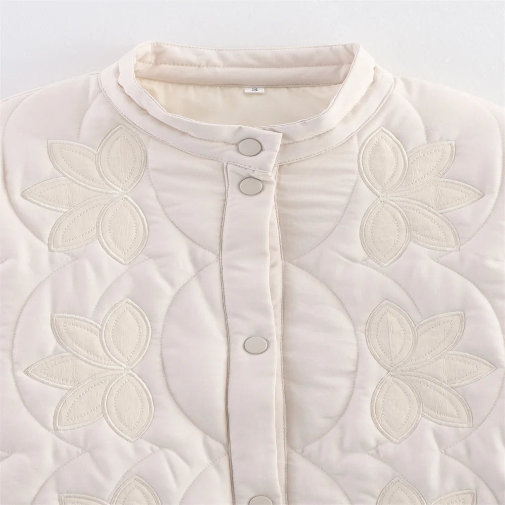 Autumn new women's clothing fashion, personality, versatile, casual positioning, quilted cotton embroidered cotton coat jacket