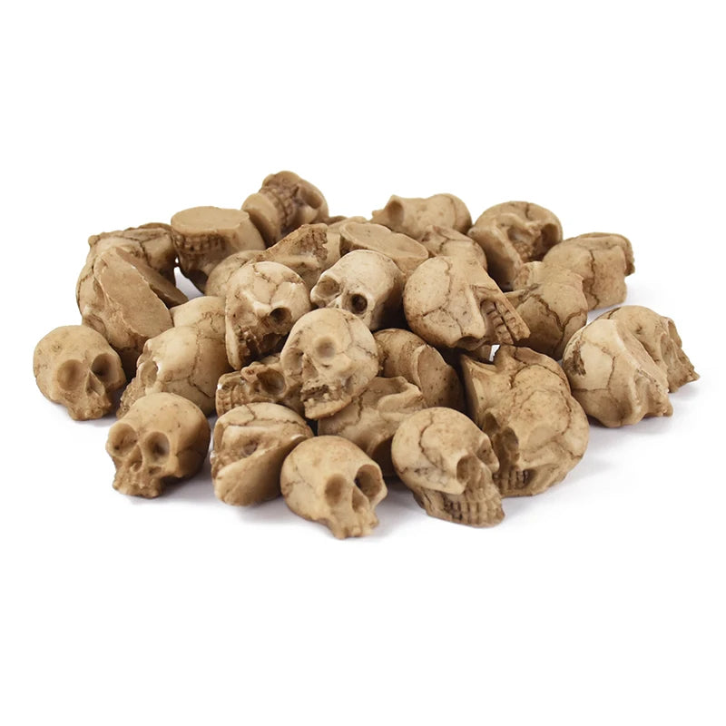 10/20pcs Halloween Skull Heads Scary Prank Props Small Resin Skeleton Ornament Halloween Party Haunted House Horror Decorations
