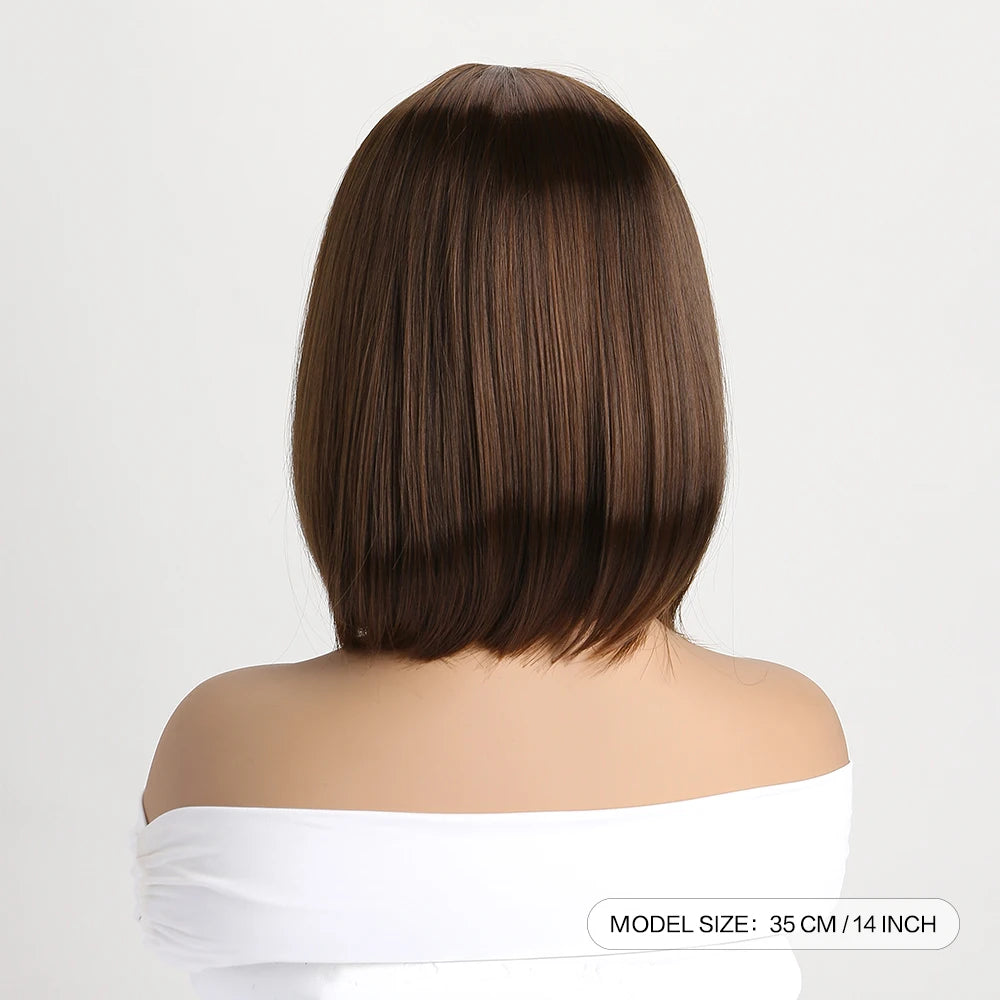 Short Synthetic Bobo Wig for Women Girl  For Cosplay Halloween  Party Daily Use Heat Resistant Fiber