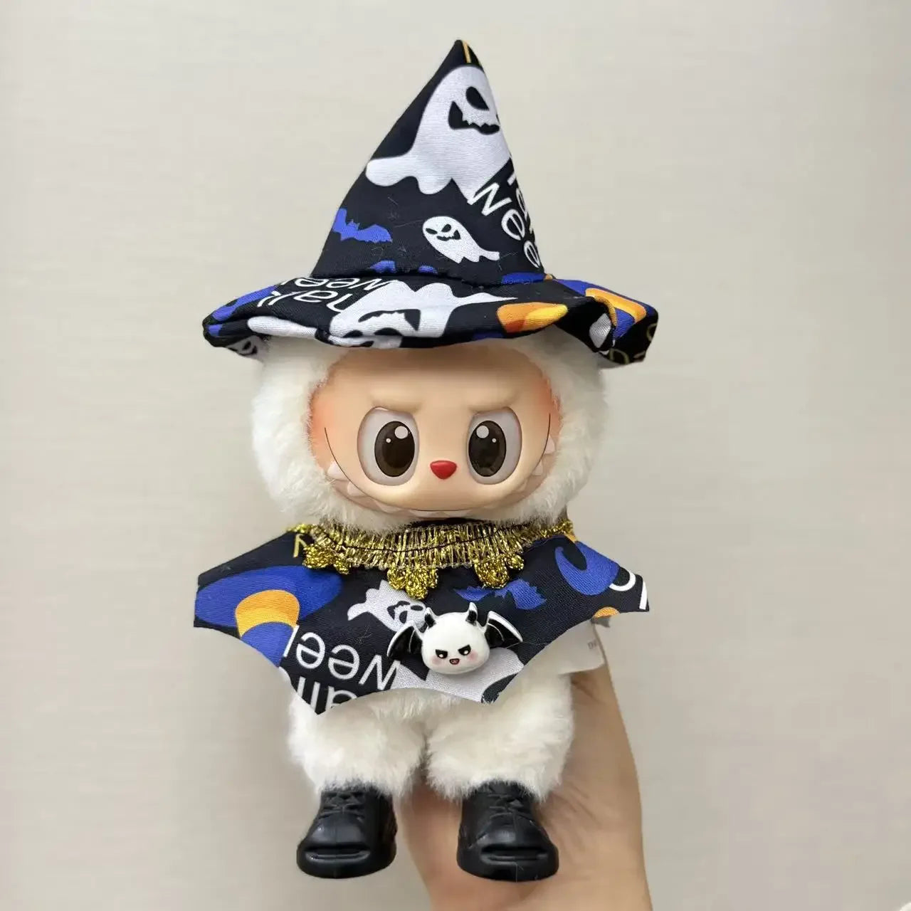 For 17cm Labubu V3 Doll Clothes Halloween Clothes Set Cute Pumpkin Dress with Hat Outfit Accessories Labubu Ropa