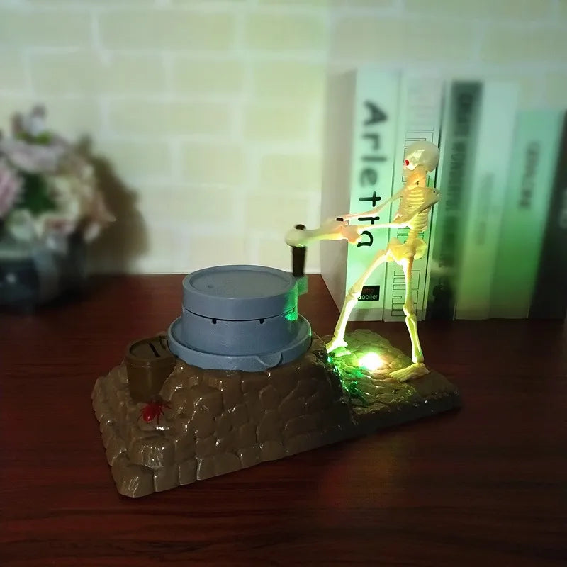 Skeleton Ghost Halloween Birthday Gift, Children's Music Light Skull Novelty Piggy Bank, Coin Cash Money Saving Box for Adults