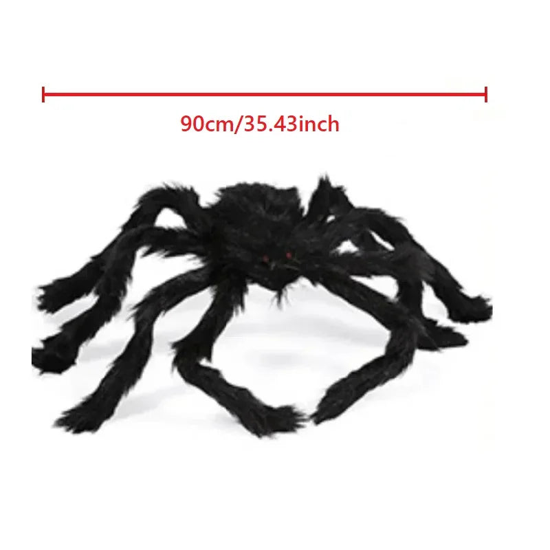 30-200cm Halloween Big Spider Halloween Decoration Horror Giant Black Spider Outdoor Halloween Props Simulated Spider toys