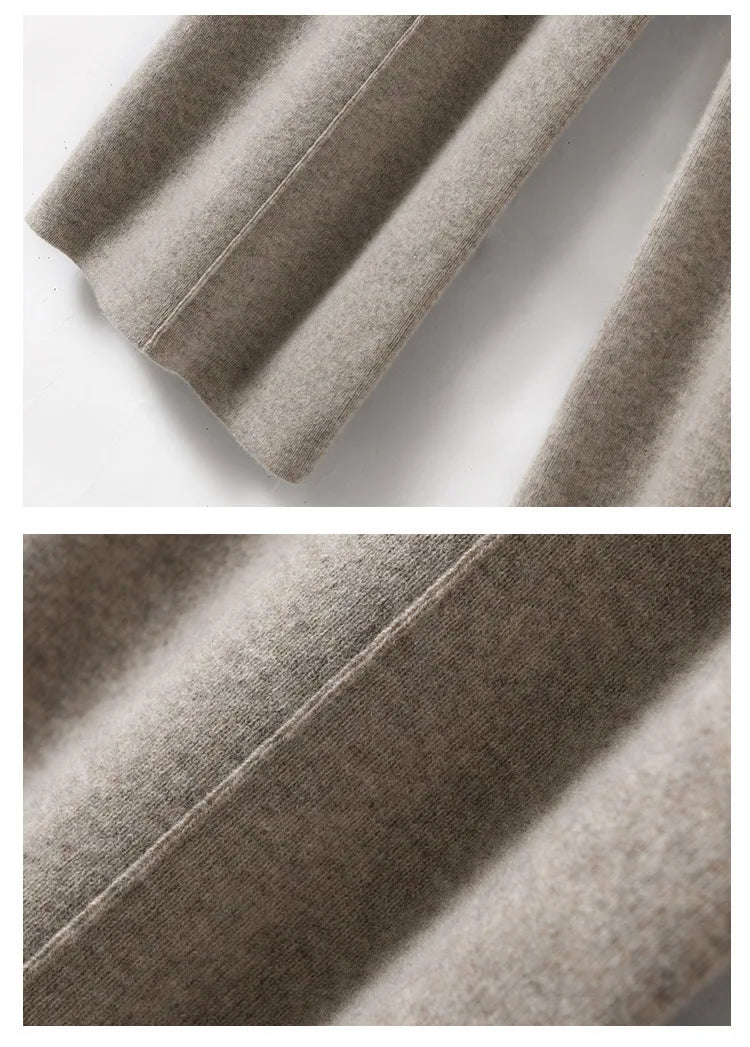 Autumn  New Korean Version Women's High-waisted Warm Knitted Wide-leg Straight-leg Pant Women's Solid-color Loose Wide-leg Pants