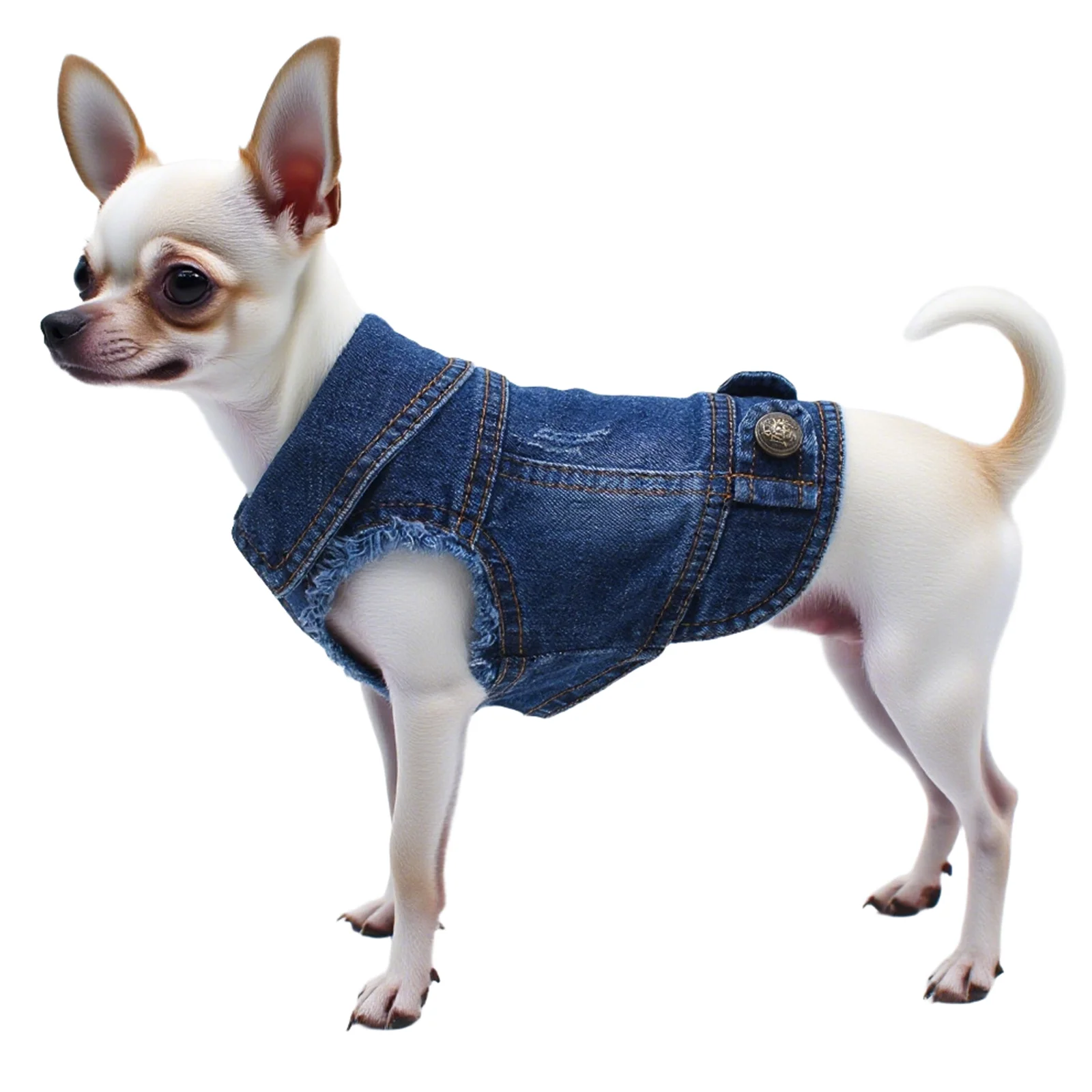 Dog Jean Jacket for Small and Medium Dogs, Comfortable Outdoor Puppy Outfits, Perfect for Cats Doggie