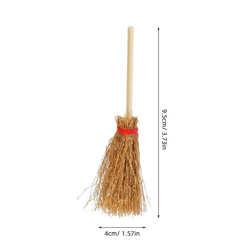 50pcs House Brooms Miniature Wooden Witch Brooms Halloween Party Landscape Mini Halloween Broom Models Props Ornaments 2025