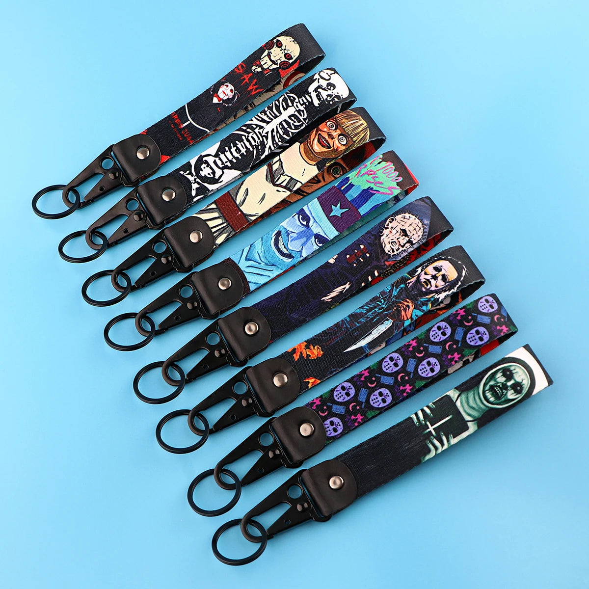 Horror Movie Car Keychain Key Tag Lanyard Motorcycle Keyring Key Holder Fashion Jewelry Accessories Halloween Gift