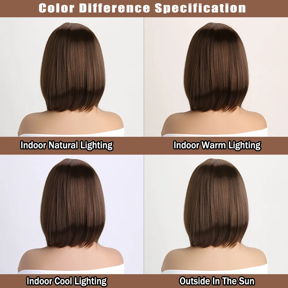 Short Synthetic Bobo Wig for Women Girl  For Cosplay Halloween  Party Daily Use Heat Resistant Fiber