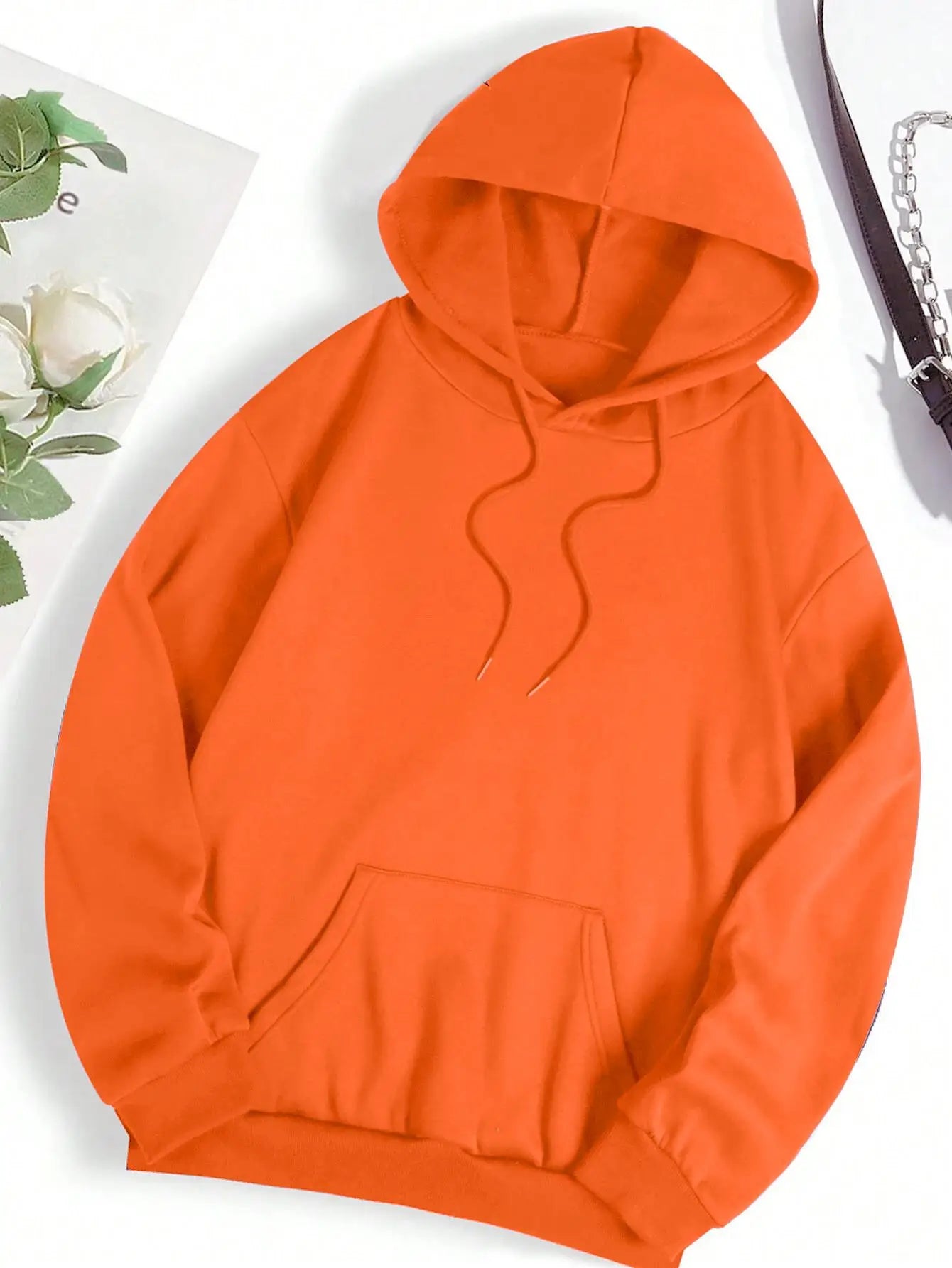 Autumn Solid hoodies for man Crewneck Trendy Sweatshirt Soft Loose Basics Clothes Vintage Hip Hop Streetwear Unisex Fleece Top