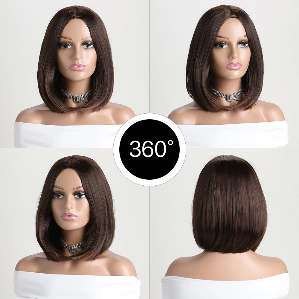 Short Synthetic Bobo Wig for Women Girl  For Cosplay Halloween  Party Daily Use Heat Resistant Fiber