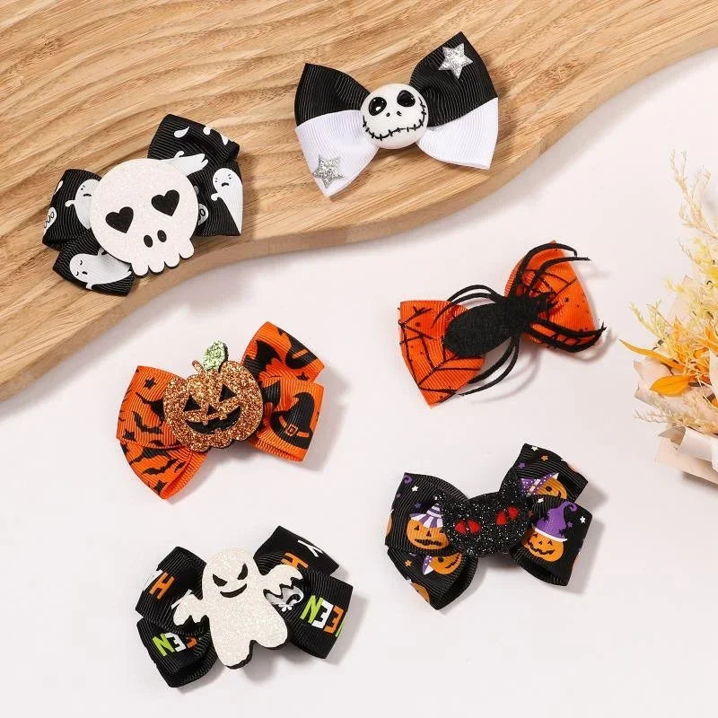 Halloween Cartoon Spider Pumpkin Hair Clip Black Cat Skull Hair Accessories For Girls Day Dress Up Party Decor Gifts