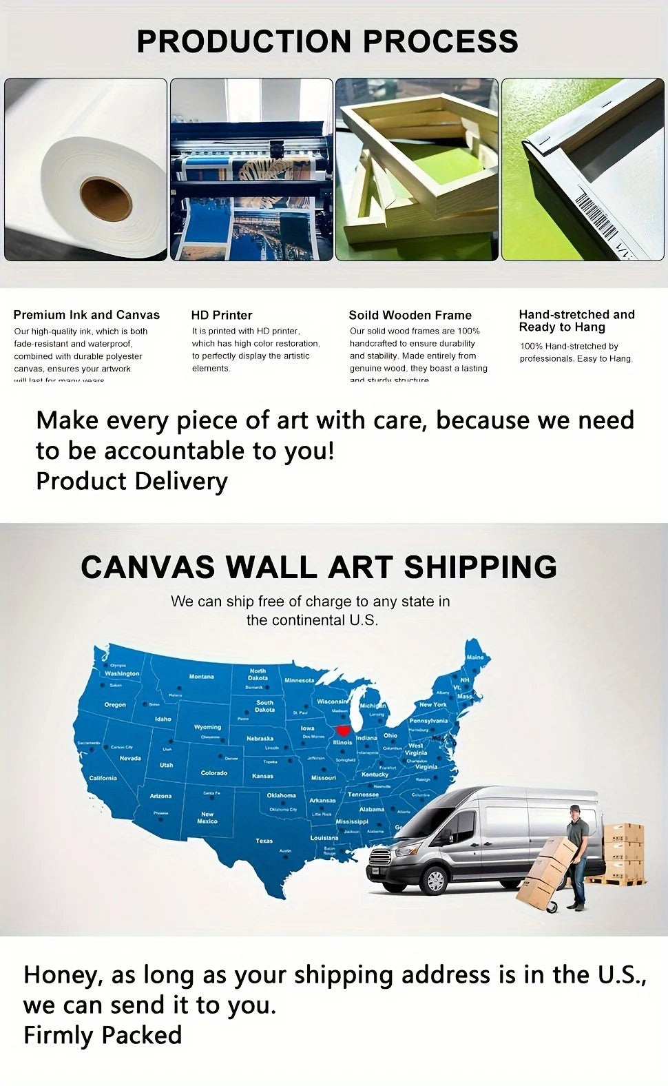 1.5 "solid wood frame, Halloween horror ghost art, art wall painting, wall decoration, can be hung directly