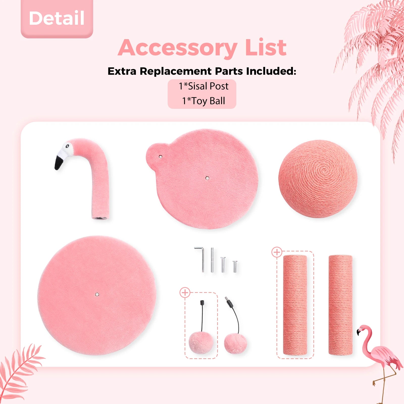 Cat Scratching Post with Spring Ball, Tall Cat Scratcher for Indoor Cats, Sisal Cat Scratch Post with Hanging Ball, Kitten Toys