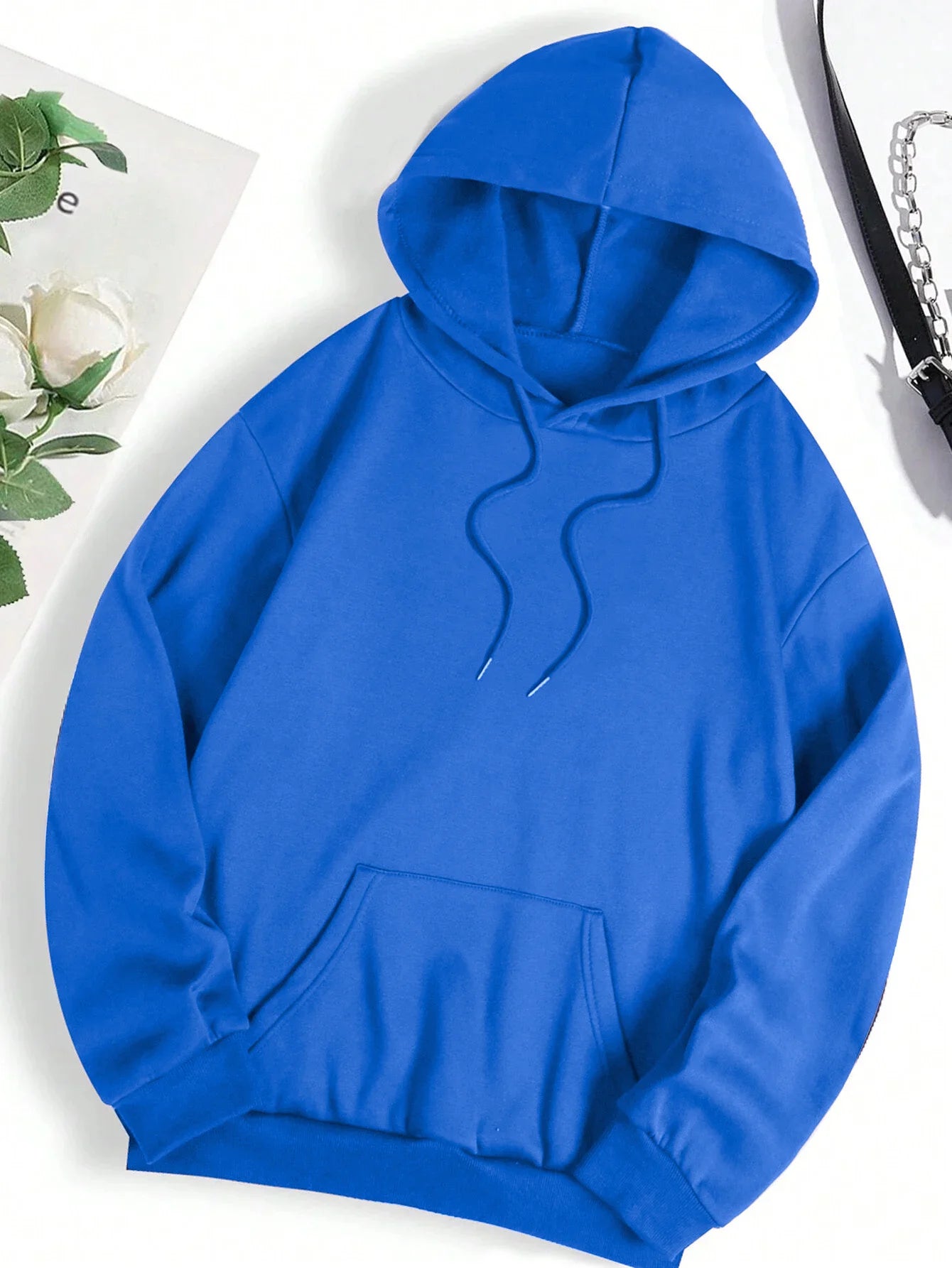 Autumn Solid hoodies for man Crewneck Trendy Sweatshirt Soft Loose Basics Clothes Vintage Hip Hop Streetwear Unisex Fleece Top