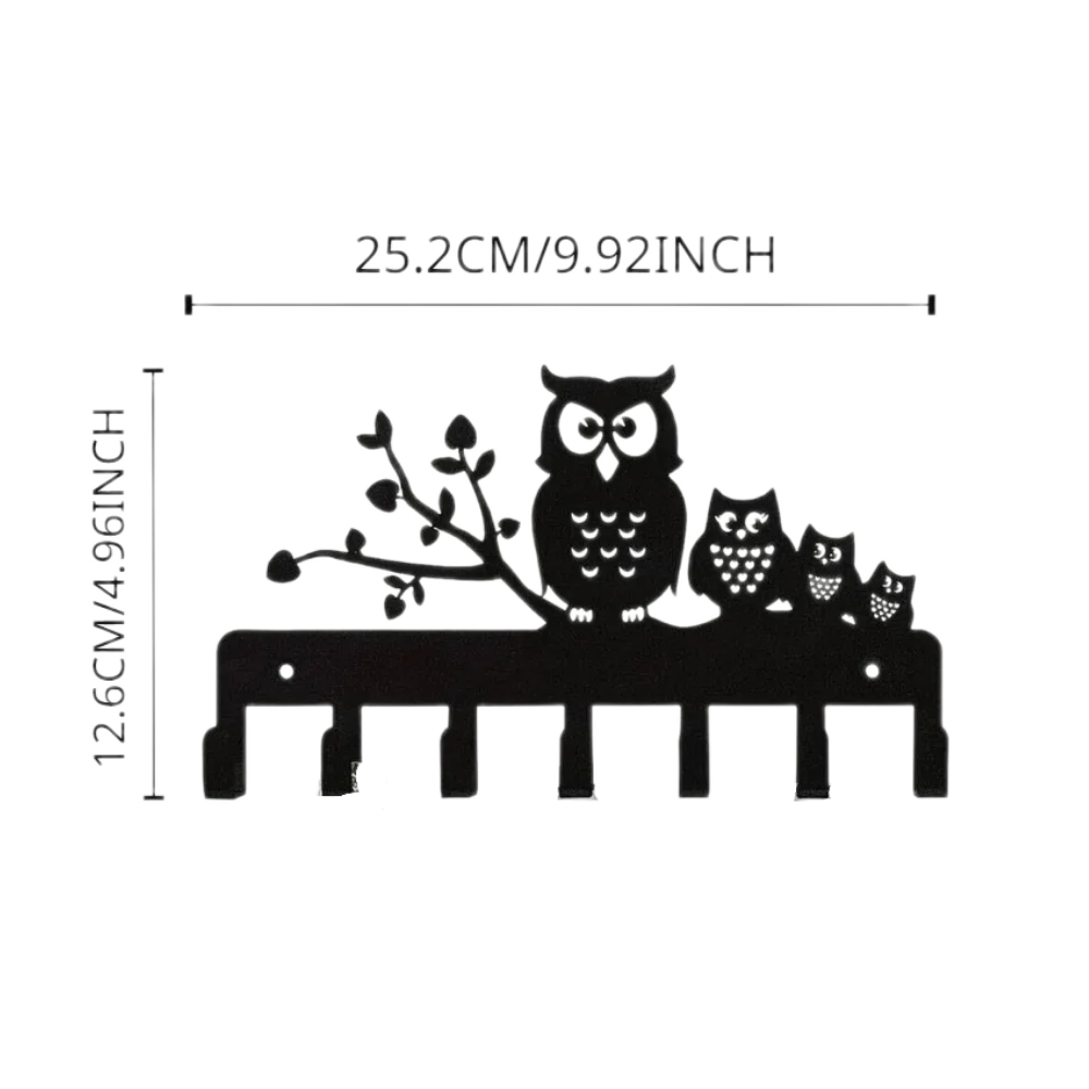 CIFBUY Black Cats Wall Hooks Key Holder Halloween Cats Decorative Hooks Rack Hangers Iron Hook Wall Mounted Hooker With 7 Hooks