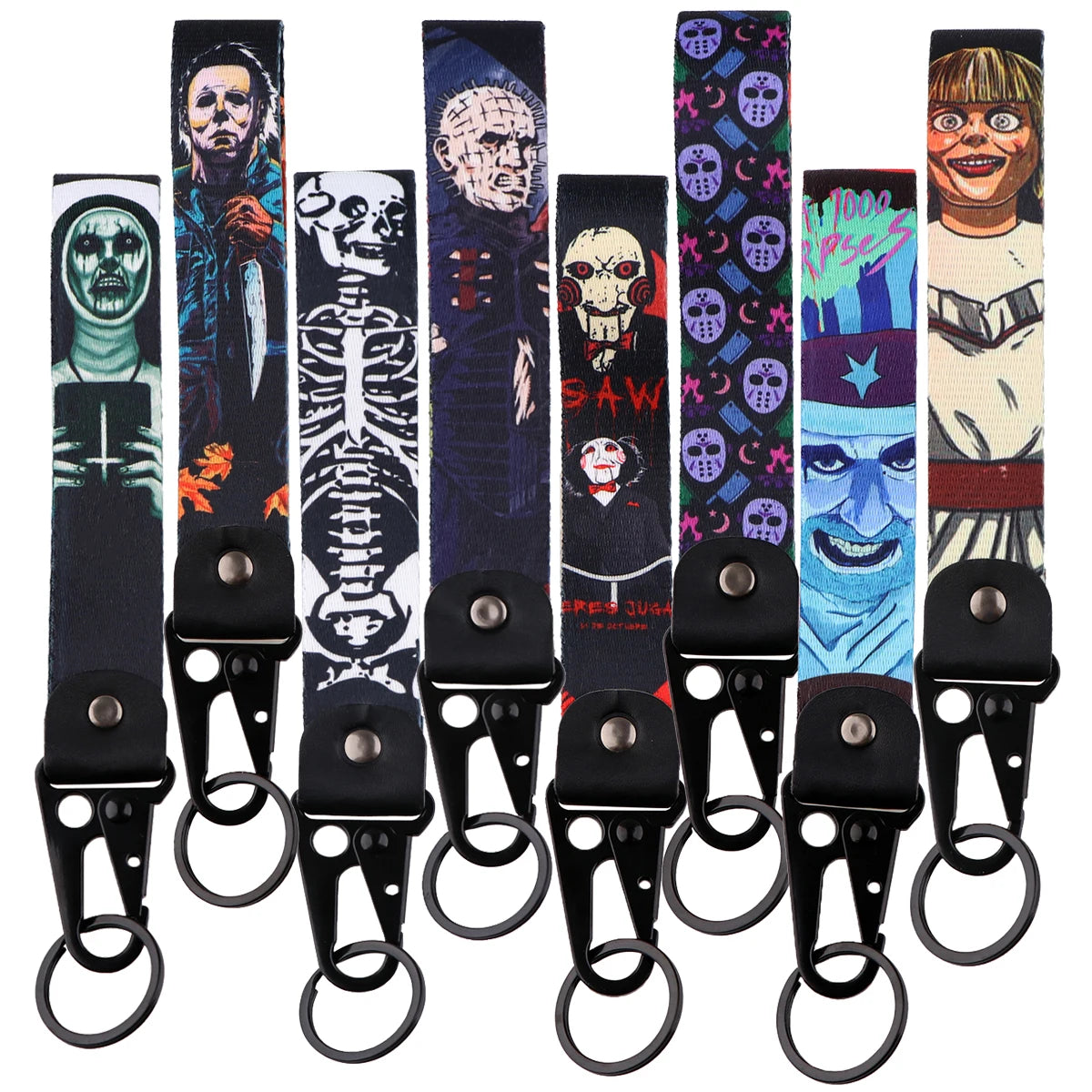 Horror Movie Car Keychain Key Tag Lanyard Motorcycle Keyring Key Holder Fashion Jewelry Accessories Halloween Gift