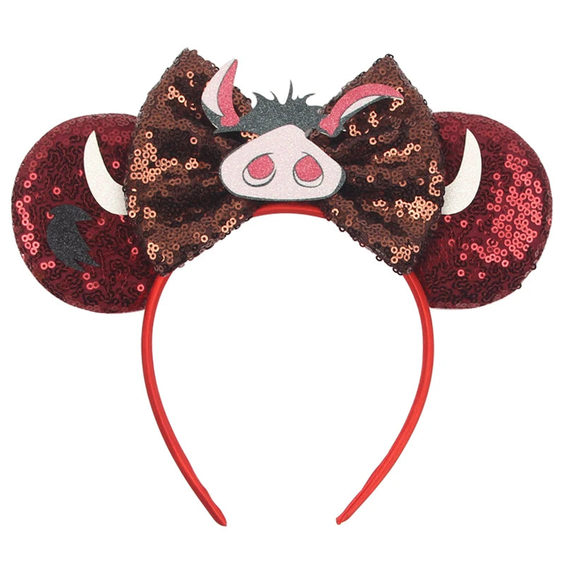 2025 Pirate Mickey Mouse Headband Bat Pumpkin Sequin Bow Halloween Disney Ears Hairband Festival Party Cosplay Hair Accessories