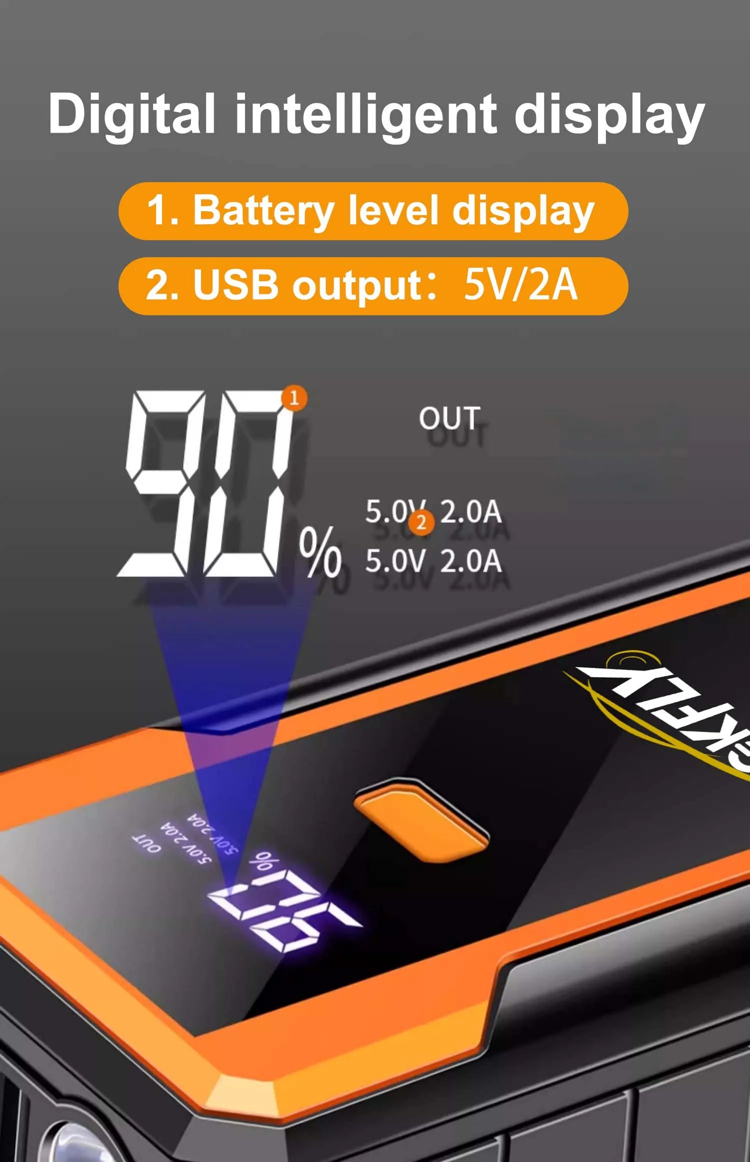 GKFLY 4000A Car Jump Starter Portable Power Bank 2000A Car Battery Booster 12V Auxiliary Starting Device for Diesel Gasoline