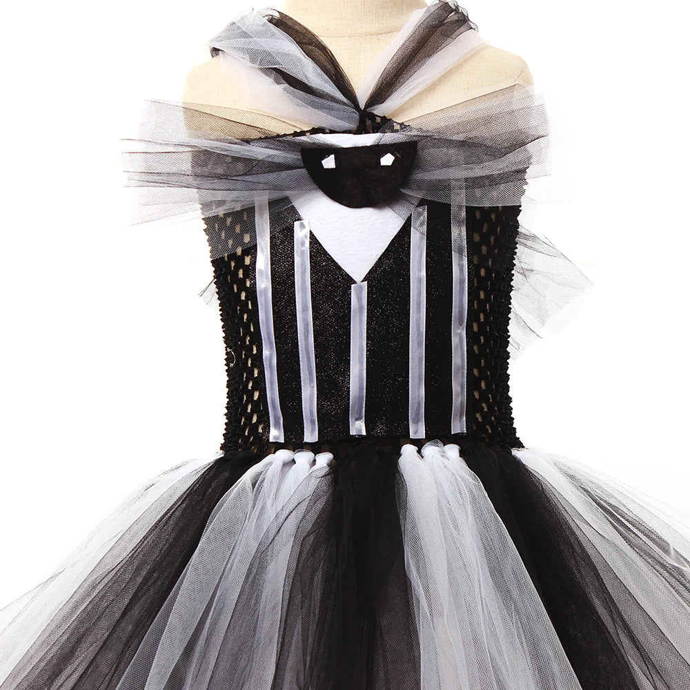 Jack Skellington Halloween Costume Baby Girl Nightmare Before Christmas Clothing Kids Cosplay Carnival Party Fancy Tutu Dress
