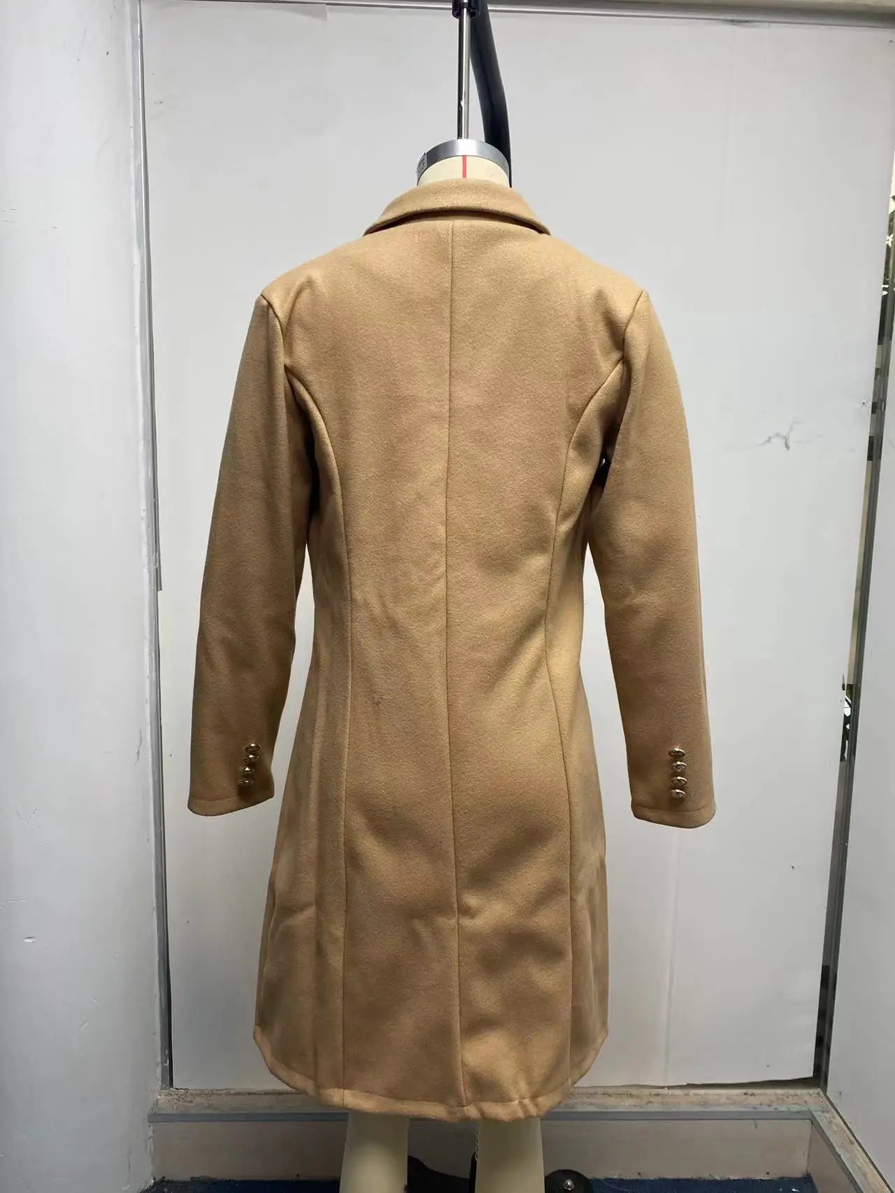 Autumn and Winter Women's Wear Versatile New Europe and America Autumn and Winter Long sleeved Double breasted Woolen Coat Coat