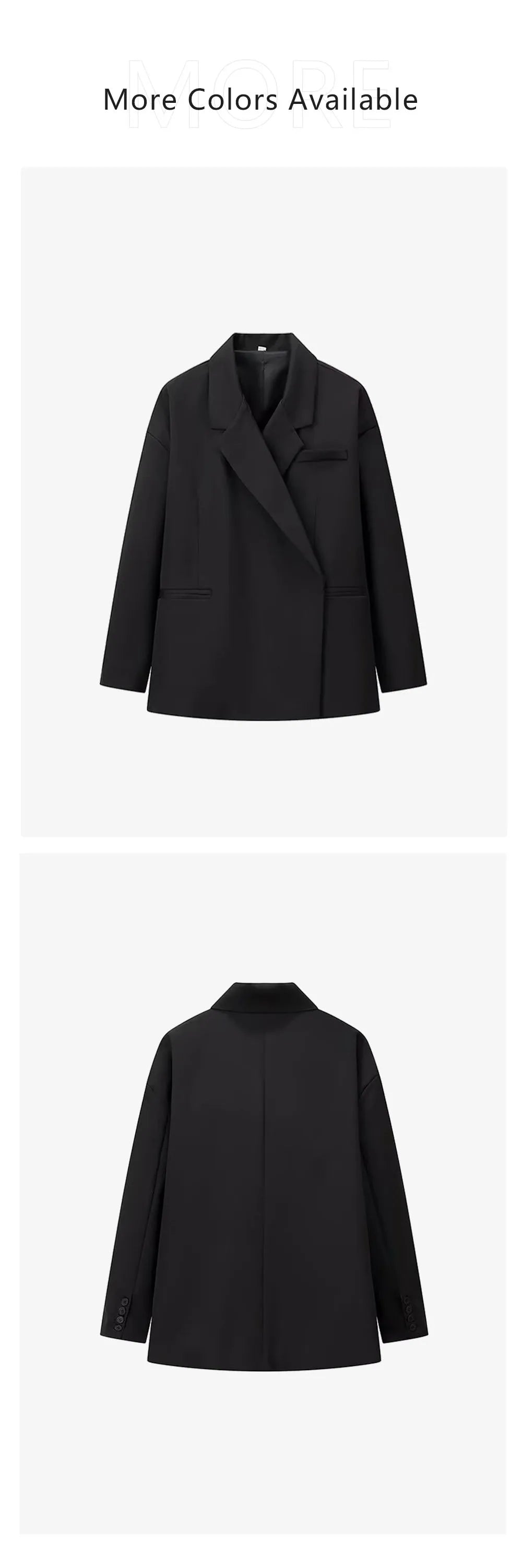 Autumn new women's clothing style fashionable and versatile solid color long sleeved loose fit suit jacket