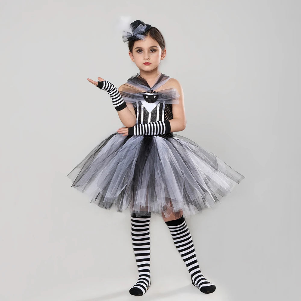 Jack Skellington Halloween Costume Baby Girl Nightmare Before Christmas Clothing Kids Cosplay Carnival Party Fancy Tutu Dress