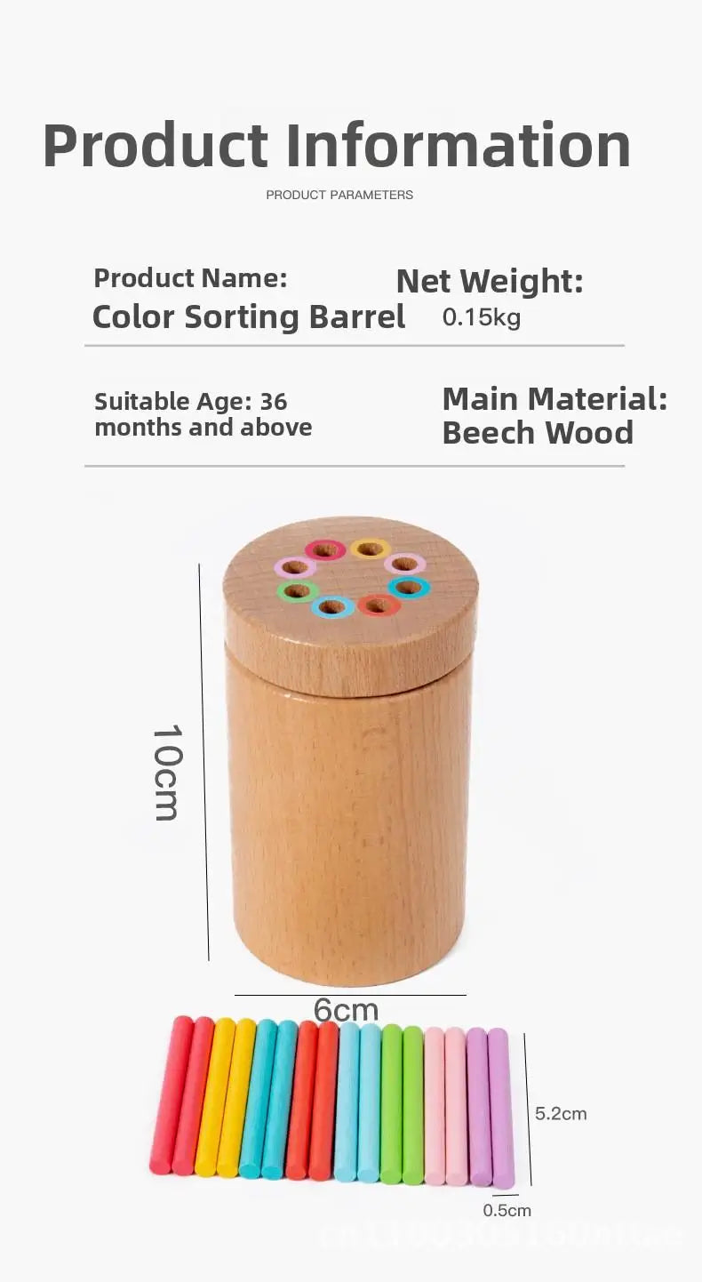 Montessori Wooden Early Education Toys for Babies 0-3 Years Rainbow Color Shape Matching Building Blocks for Intellectual