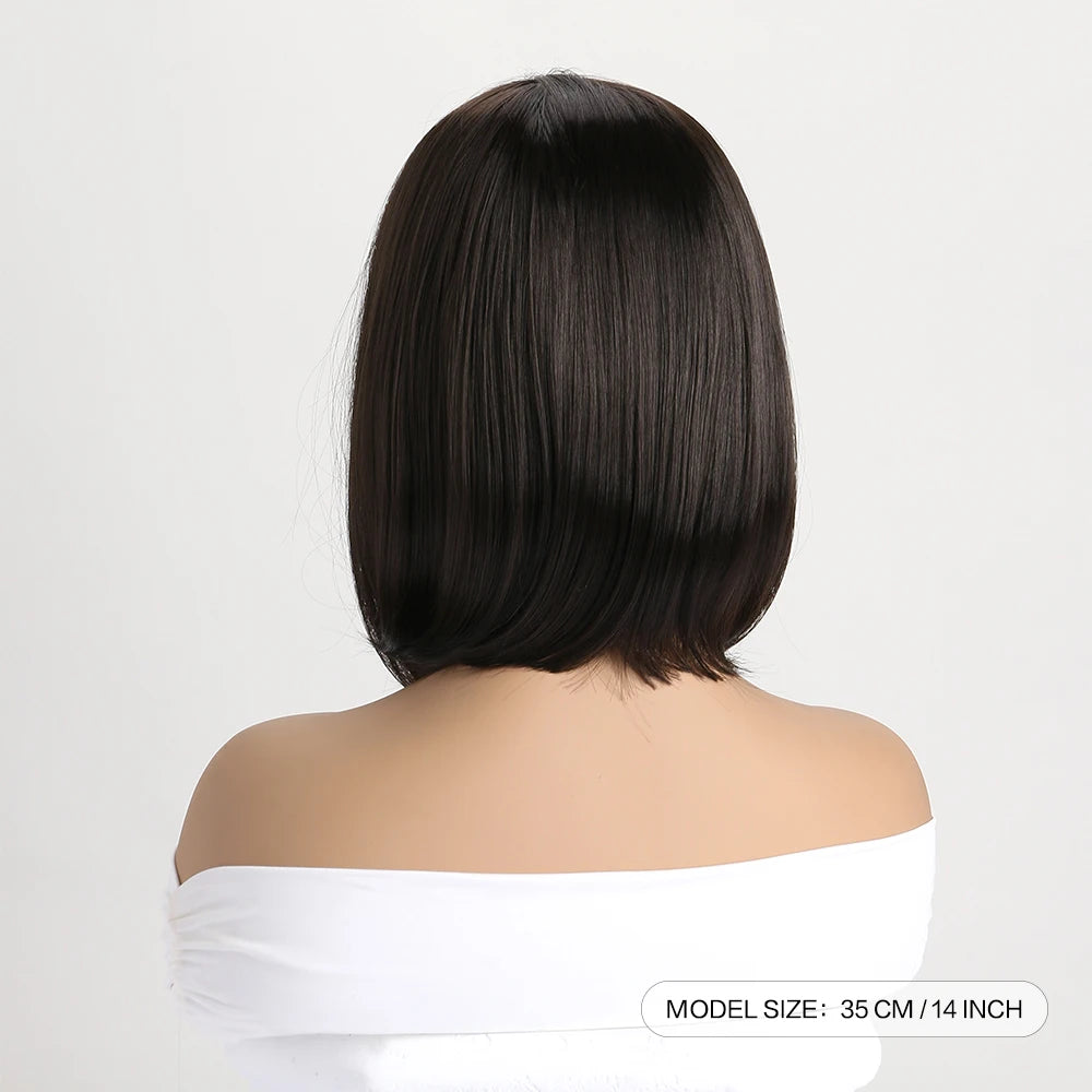 Short Synthetic Bobo Wig for Women Girl  For Cosplay Halloween  Party Daily Use Heat Resistant Fiber