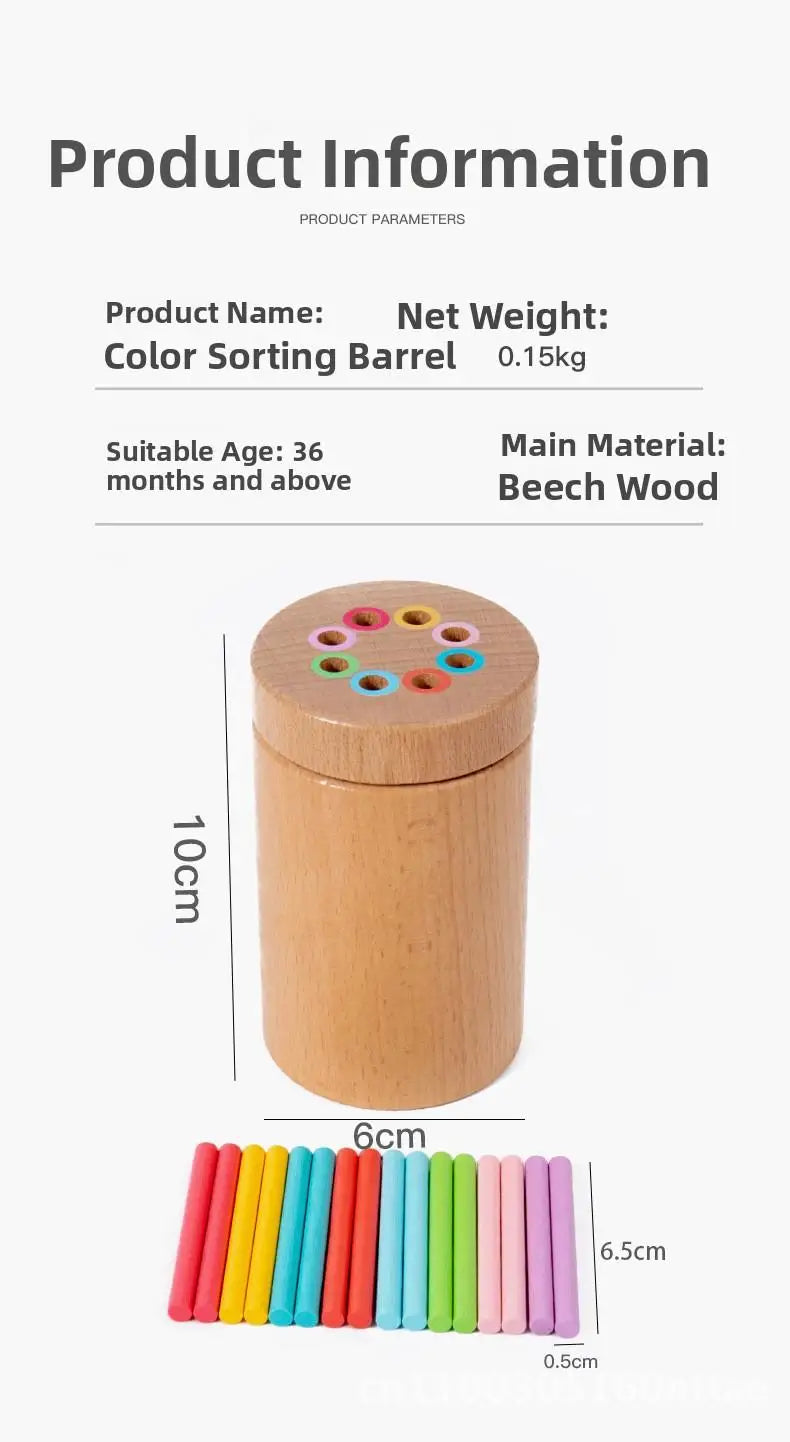 Montessori Wooden Early Education Toys for Babies 0-3 Years Rainbow Color Shape Matching Building Blocks for Intellectual