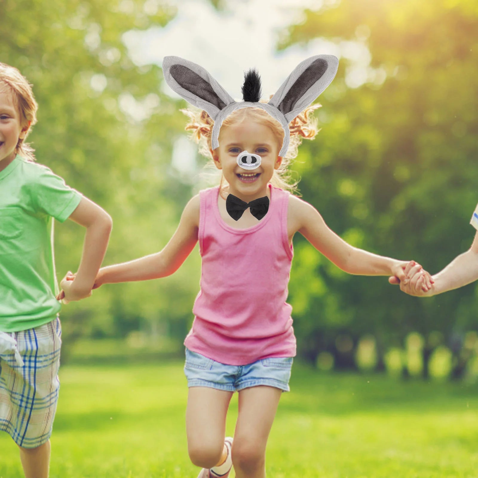 1 set Donkey Costume Props Cartoon Animal Headband Hair Care Styling Accessories Braiding Tools Donkey Ear Headband Donkey Tail