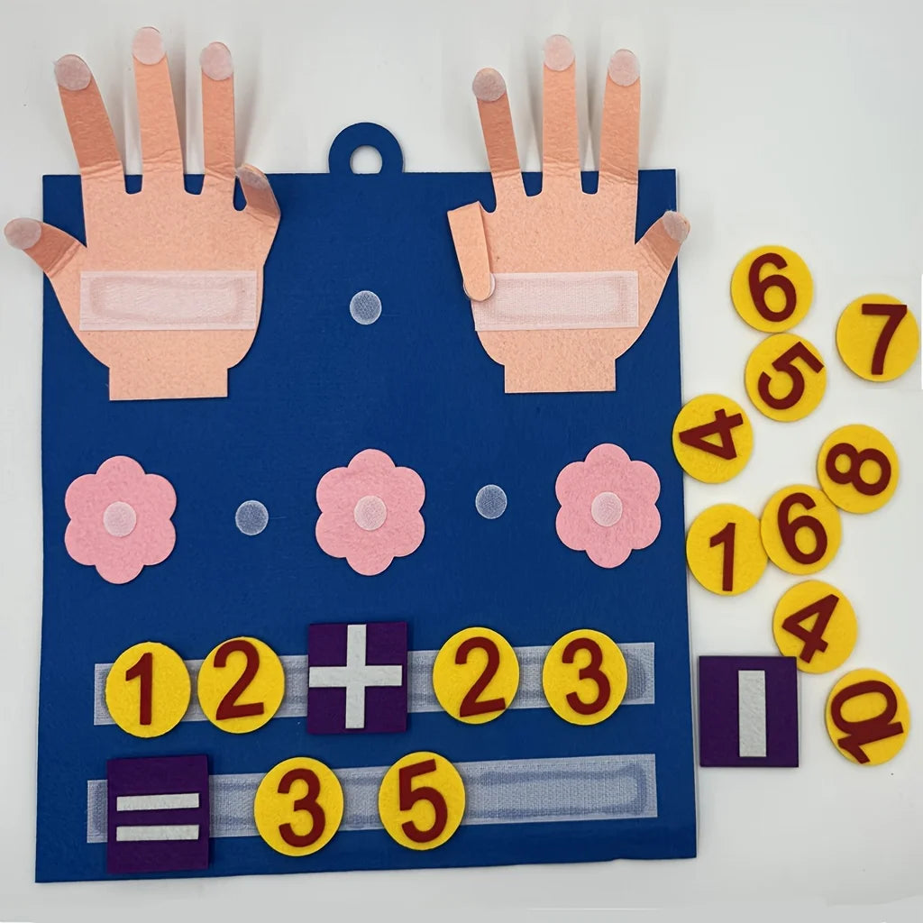 Kid Montessori Felt Finger Numbers Math Toys Children Counting Early Learning Educational Board For Toddler Teaching Aid