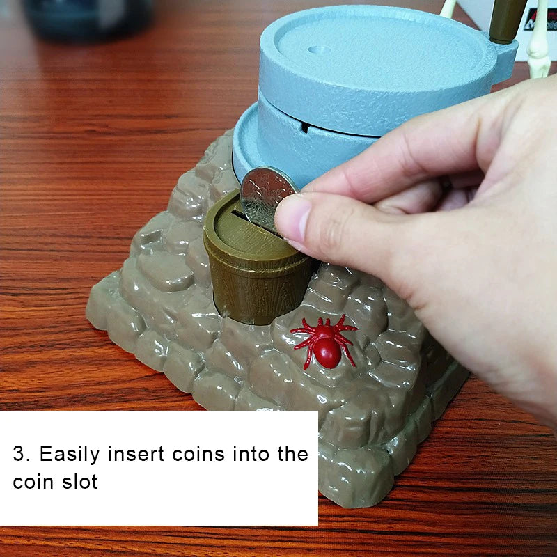 Skeleton Ghost Halloween Birthday Gift, Children's Music Light Skull Novelty Piggy Bank, Coin Cash Money Saving Box for Adults