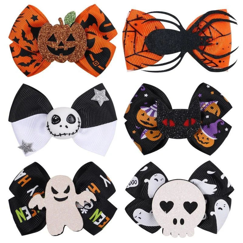 Halloween Cartoon Spider Pumpkin Hair Clip Black Cat Skull Hair Accessories For Girls Day Dress Up Party Decor Gifts