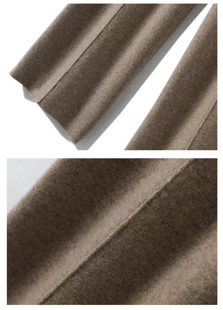 Autumn  New Korean Version Women's High-waisted Warm Knitted Wide-leg Straight-leg Pant Women's Solid-color Loose Wide-leg Pants