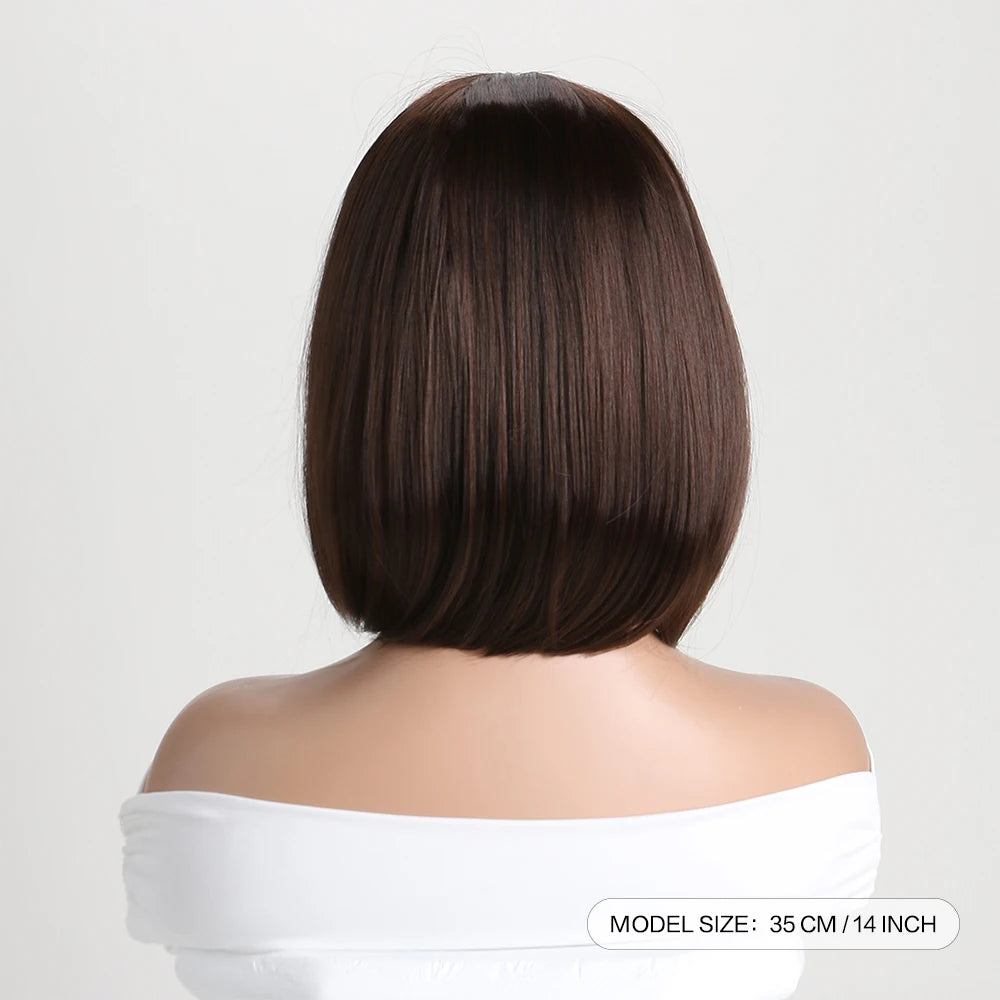 Short Synthetic Bobo Wig for Women Girl  For Cosplay Halloween  Party Daily Use Heat Resistant Fiber