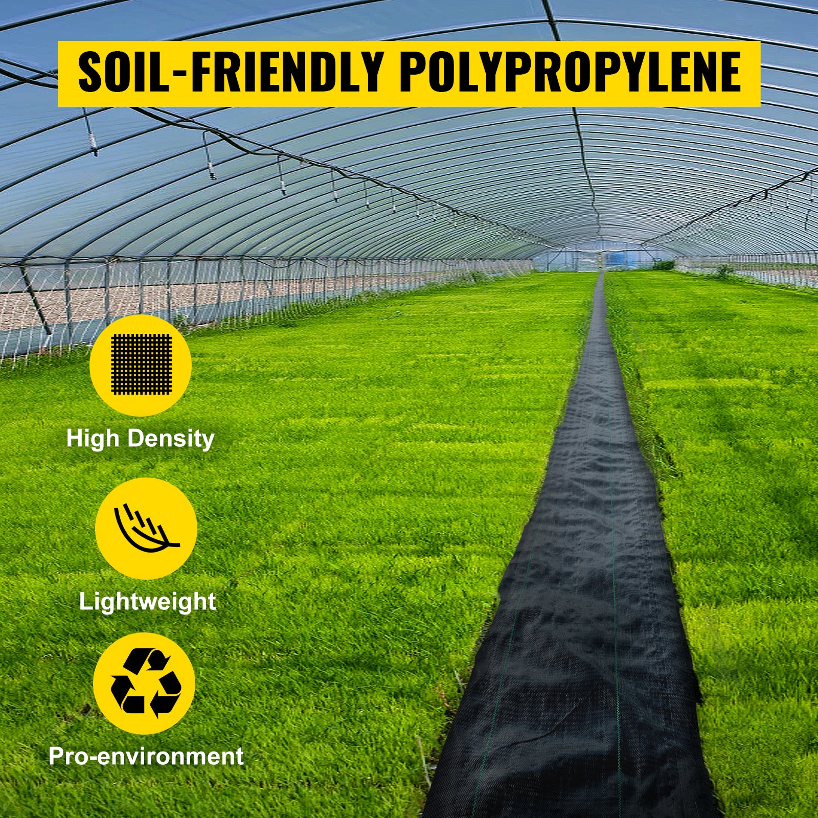 SucceBuy Landscape Fabric 6ftx300ft Geotextile Fabric Durable Heavy Duty 1.5oz Ground Cover Woven For Commercial Greenhouse Yard