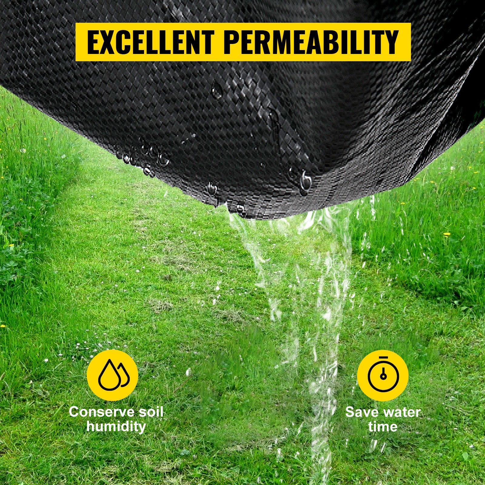 SucceBuy Landscape Fabric 6ftx300ft Geotextile Fabric Durable Heavy Duty 1.5oz Ground Cover Woven For Commercial Greenhouse Yard